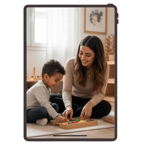 formation montessori en ligne tablette maman enfant